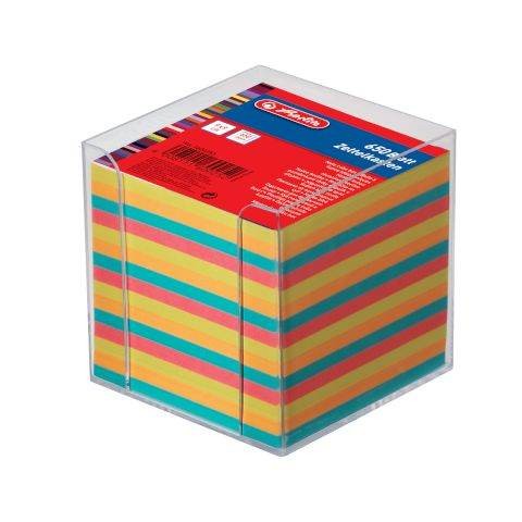 Herlitz Zettelkasten tr. 9x9cm 650Bl farbig mit Deckblatt eingeschweißt