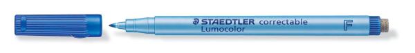 STAEDTLER Folienstift Lumocolor correct F blau 0,6mm mit Wischer