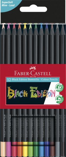 Faber-Castell Buntstifte Black Edition 12er Kartonetui