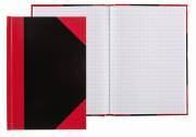 Idena Chinakladde A5 - 96 Blatt - kariert - rot/ schwarz