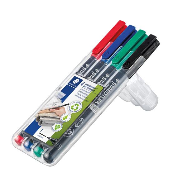 STAEDTLER Folienstift Lumocolor F 4er Set permanent