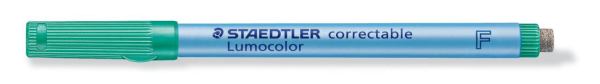 STAEDTLER Folienstift Lumocolor correct F grün 0,6mm mit Wischer