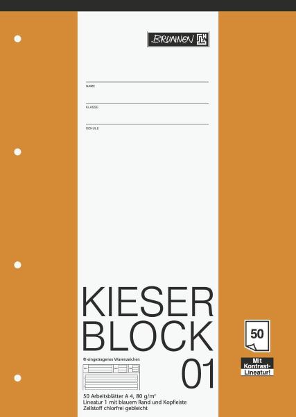 BRUNNEN Block A4 Kieserblock Lineatur 1, 50 Blatt