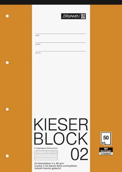 BRUNNEN Block A4 Kieserblock Lineatur 2, 50 Blatt