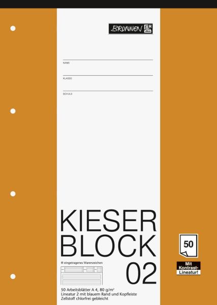 BRUNNEN Kieserblock Lineatur 2, Arbeitsblock 02, 50 Blatt **