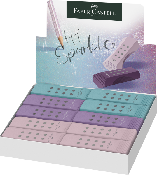 Faber-Castell Radierer RollOn Sparkle farbig sortiert, Lieferumfang 1 Stück
