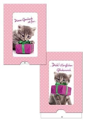ZIP Grusskarte / Schiebekarte - Dieses Geschenk ist für Dich!... Katze