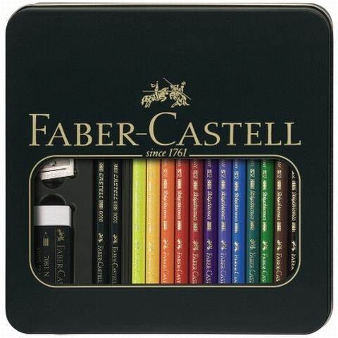 Faber-Castell Metalletui Polychromos + Castell 9000