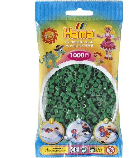 Hama Bügelperlen Beutel mit ca. 1.000 Midi, Grün