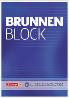 Brunnen Briefpapierblock Briefblock, A4, liniert, weiß, 50 Blatt Brunnen Briefpapierblock Briefblock, A4, liniert, weiß, 50 Blatt