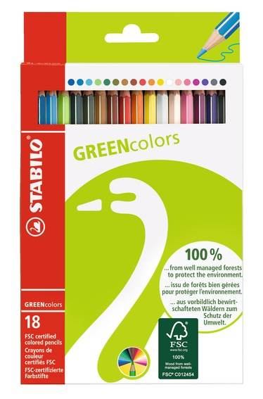 STABILO GREENcolors Holzfarbstift Buntstifte 18 St
