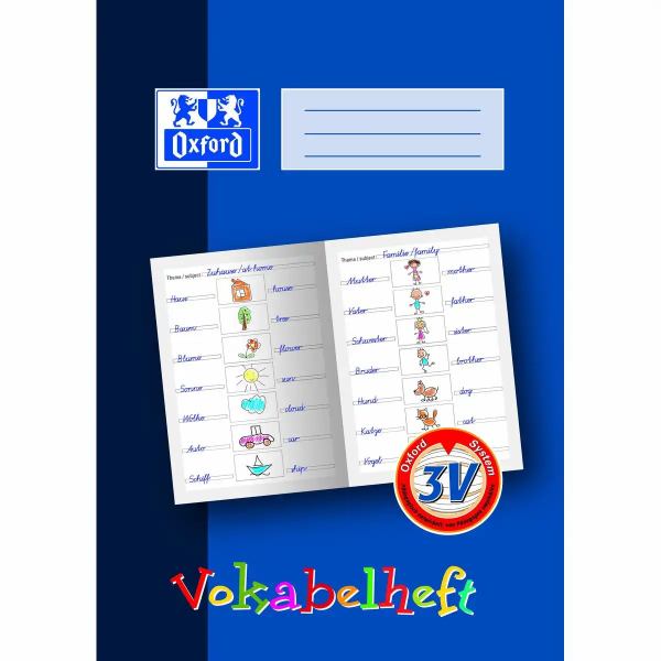 Oxford Vokabelheft Lineatur 3V 16 Blatt 90g/m² DIN A4 **