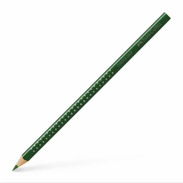FABER-CASTELL Buntstift Colour Grip mit Namensfeld permanentgrün oliv **