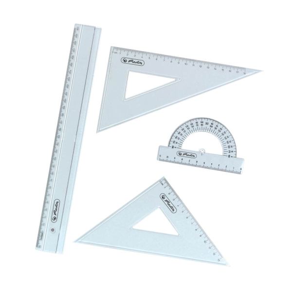 Herlitz Geometrie-Set 4-teilig transparent