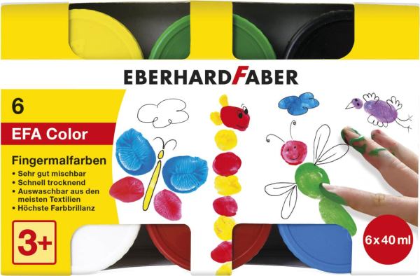 EBERHARD FABER Fingerfarbe 40ml 6er Schachtel