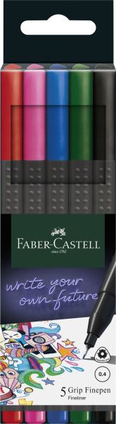 Faber-Castell Finepen Grip 0.4 5er Etui basic