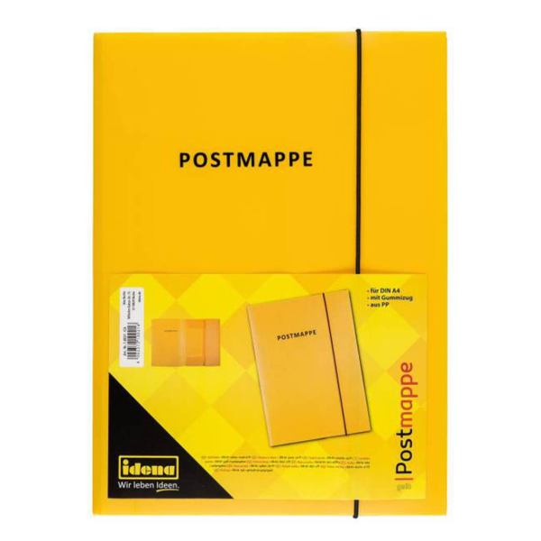 Idena Postmappe A4 - PP - mit Gummizug - gelb