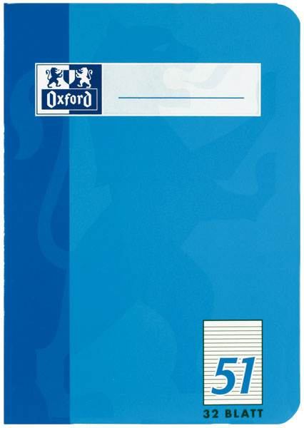 Oxford Oktavheft Lineatur 51 liniert 32 Blatt DIN A6 **