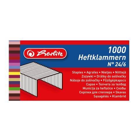 HERLITZ Heftklammern 24/6 - verzinkt - 1000 Stück.