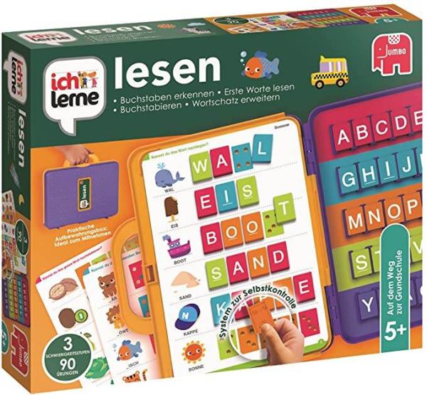 Jumbo Spiele Ich lerne Lesen - Lernspiele ab 5 Jahren - Lesen lernen Spiel für 1 Spieler - Vorschule