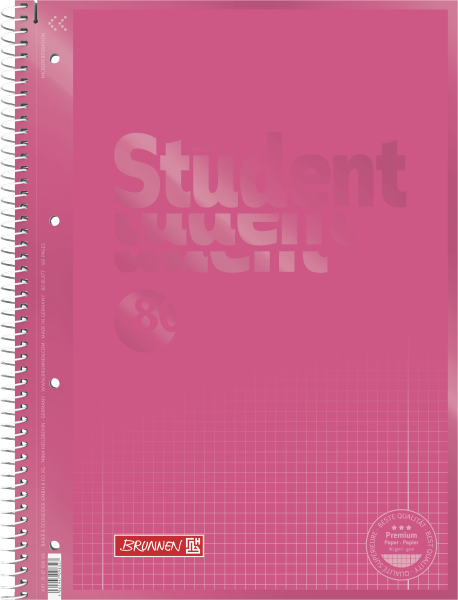 Brunnen Collegeblock Premium Student Colour Code A4 kariert, Lineatur 28 Deckblatt: tulip