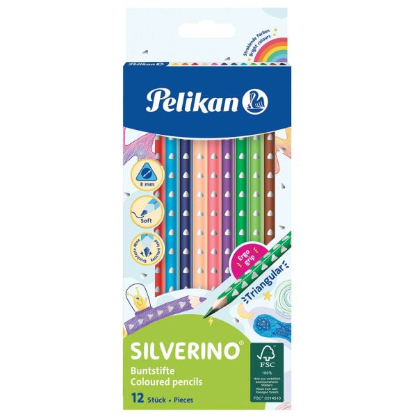 Pelikan Buntstifte SILVERINO 12er dreieckig dünn