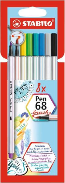 STABILO Pinselmaler pen 68 brush Etui 8ST/8 Farben