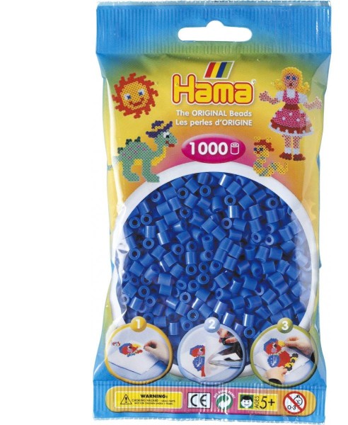 Hama Bügelperlen Beutel mit ca. 1.000 Midi, Blau