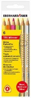 EBERHARD FABER TRI WINNER dicke Buntstifte - Leuchtfarben 6er Etui **