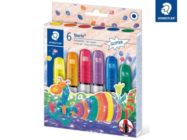 STAEDTLER Noris Club, 6 Gelmalstifte Glitter im Etui