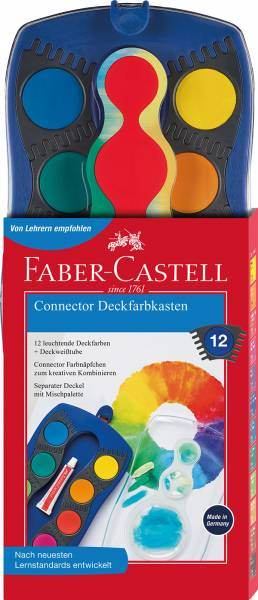 Faber-Castell Farbkasten CONNECTOR 12 Farben + Deckweiss - blau