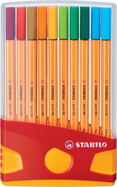 STABILO Fineliner point 88 ColorParad 20 Farben in Kunststoff Box