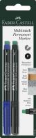 FABER-CASTELL Multimark F permanent schwarz & blau 2 Stück ** FABER-CASTELL Multimark F permanent schwarz & blau 2 Stück **
