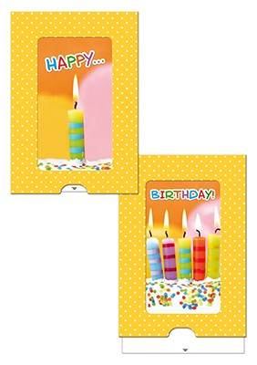 ZIP Grusskarte / Schiebekarte - Happy Birthday... Kerze