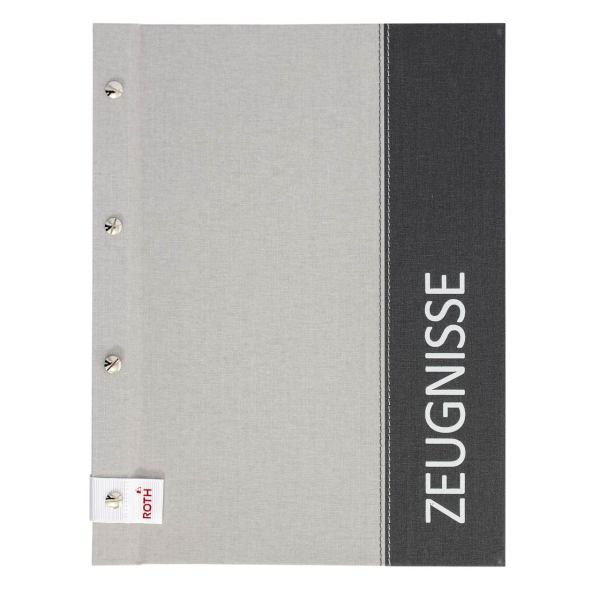 Zeugnismappe Spectrum mit Buchschrauben, A4, 12 Einlagen, Grey