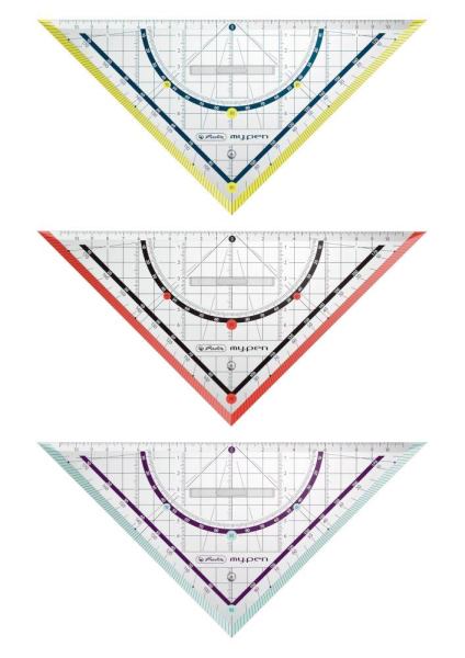 Herlitz Geo-Dreieck/ Geometrie-Dreieck my.pen 25cm Kunststoff farbig sortiert