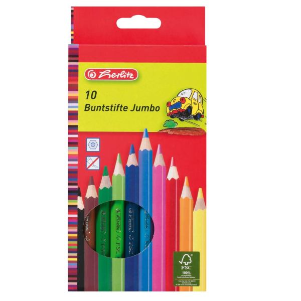 Herlitz Jumbo Buntstifte 10er lackiert