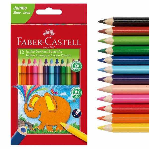 FABER-CASTELL Buntstifte Jumbo 12 Stück Kartonetui **