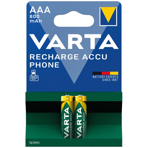 VARTA Batterien RECHARGE ACCU Phone AAA 800mAh 2er