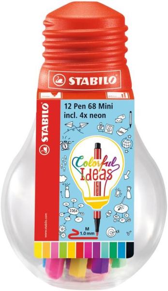 STABILO Pen 68 Fasermaler Mini Colorful Ideas 12er Set
