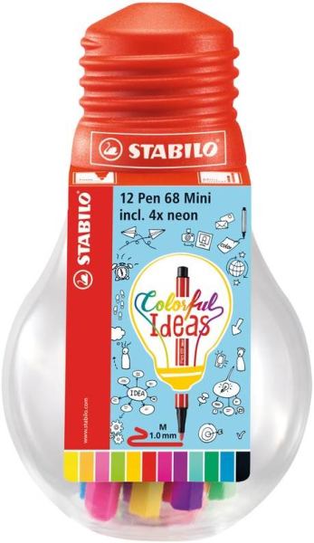 STABILO Pen 68 Fasermaler Mini Colorful Ideas 12er Set