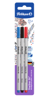 Pelikan Fineliner 96® 3er Set in Schwarz, Blau, Rot – Perfekte Präzision