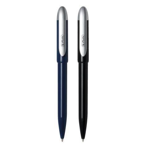 Herlitz Kugelschreiber DYNAMICS, Druckmechanik, 1 mm, blau, Farbe des Schaftes: blau/schwarz/silb