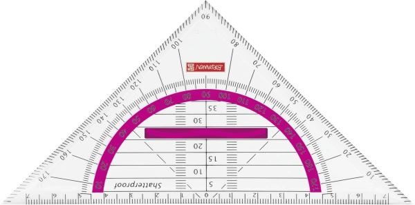 BRUNNEN Geometrie-Dreieck 16cm, mit Griff pink