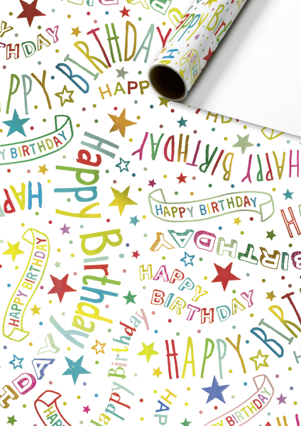 Geschenkpapier Happay Birthday Crazy Fun von Stewo 70x150 cm