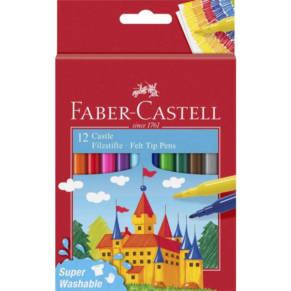 FABER-CASTELL Fasermaler CASTLE, 12er Kartonetui