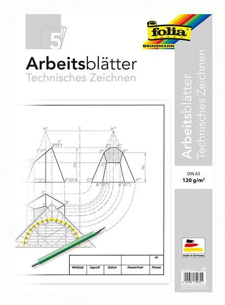 Arbeitsblätter Technisches Zeichnen A3, 5Blatt