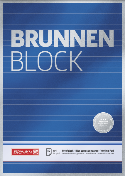 Brunnen Briefblock Premium "BRUNNEN-Block" A4 liniert **