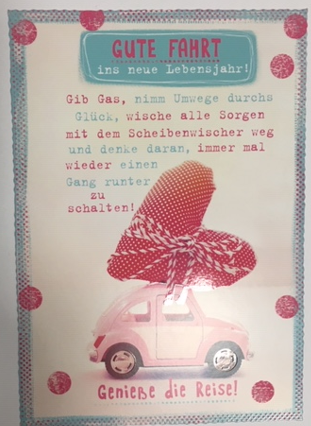 IN TOUCH Postkarte - Gute Fahrt ins neue Lebensjahr... Auto