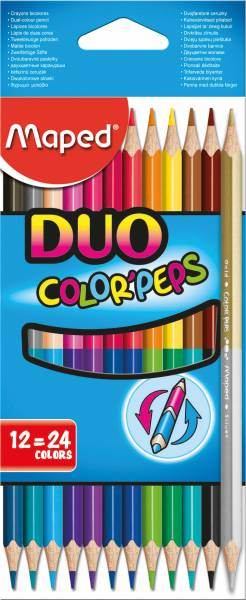 HELIT Farbstifte DUO 12 Stück 24 Farben